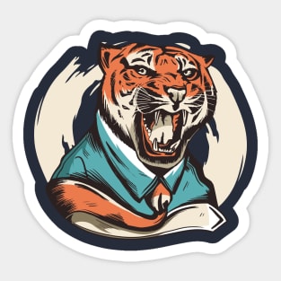 angry tiger Sticker